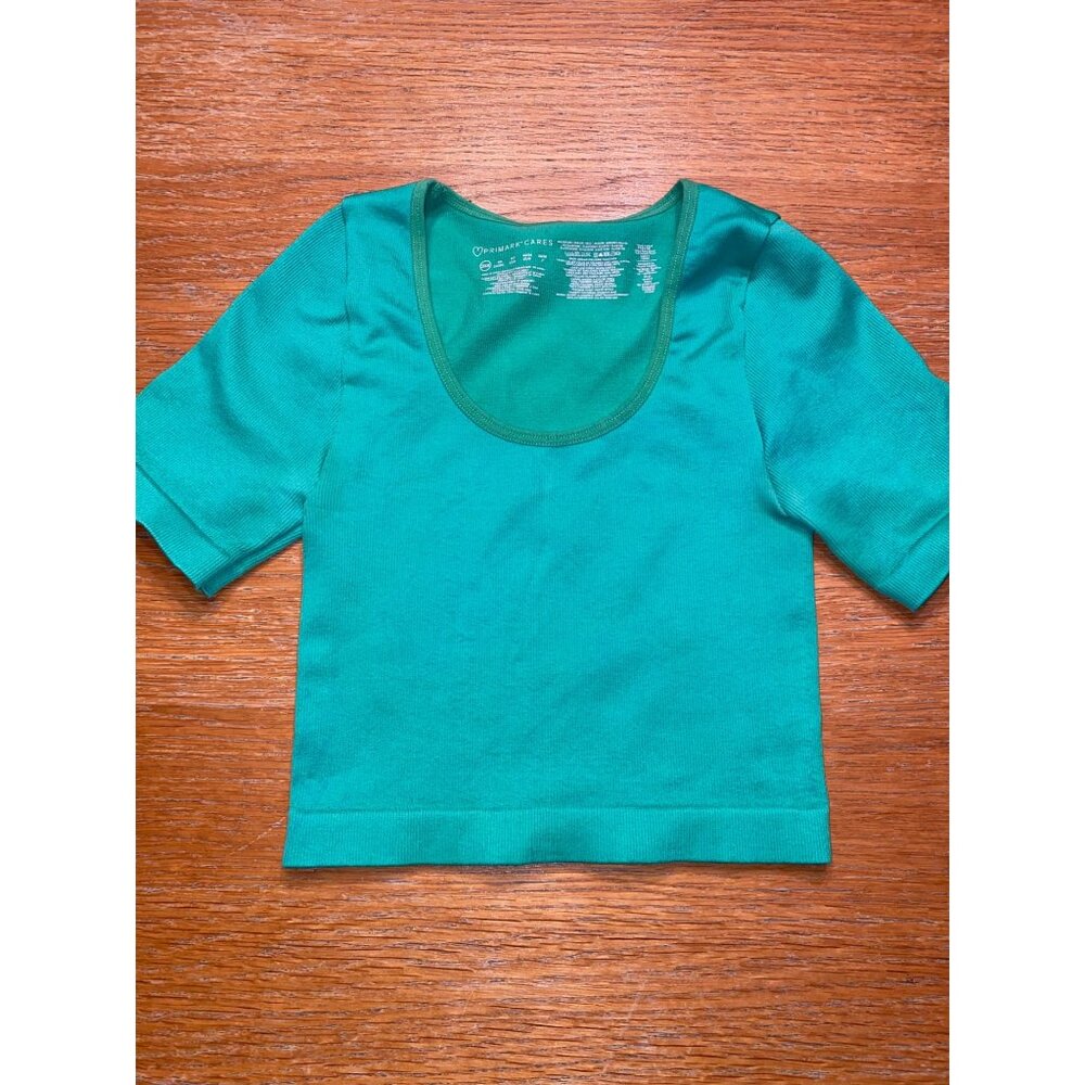 Primark Womens Scoop Neck Green Top
